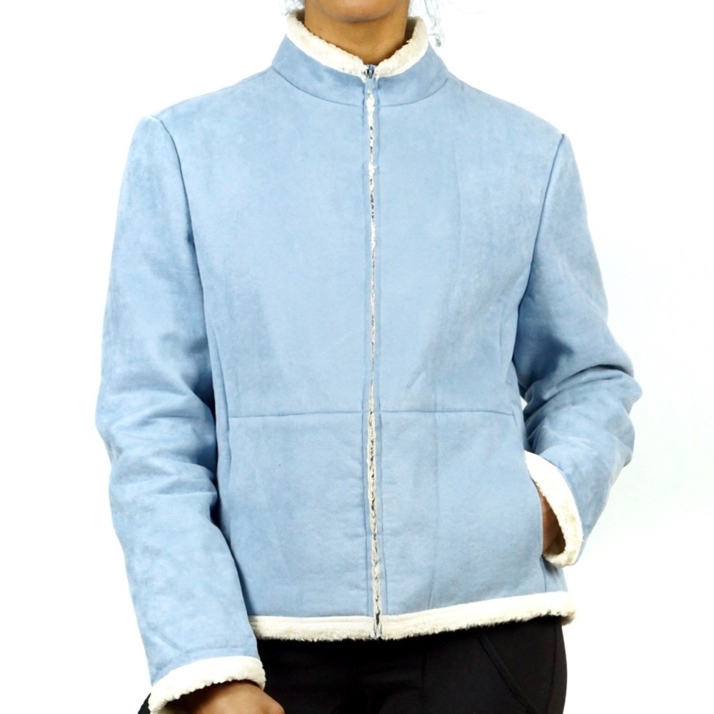 Mary Lucille Faux Suede Mock Neck Jacket